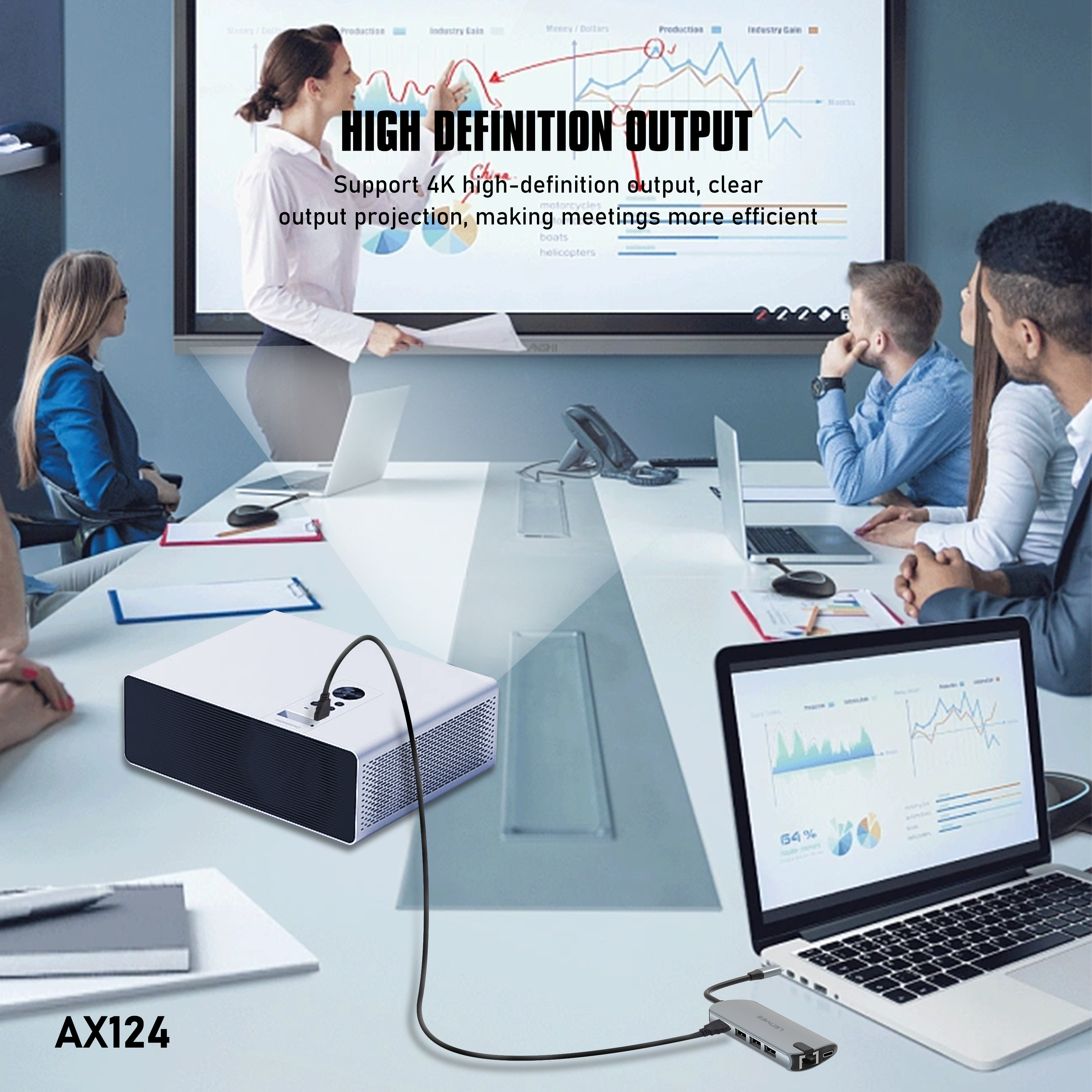 AX124 Tipo-C HUB 8 en 1 -Lenyes