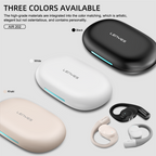LENYES AIR 202 BEIGE Auriculares Bluetooth 5.4 Abiertos con Gancho - IPX4 Resistentes al Agua 32h Batería