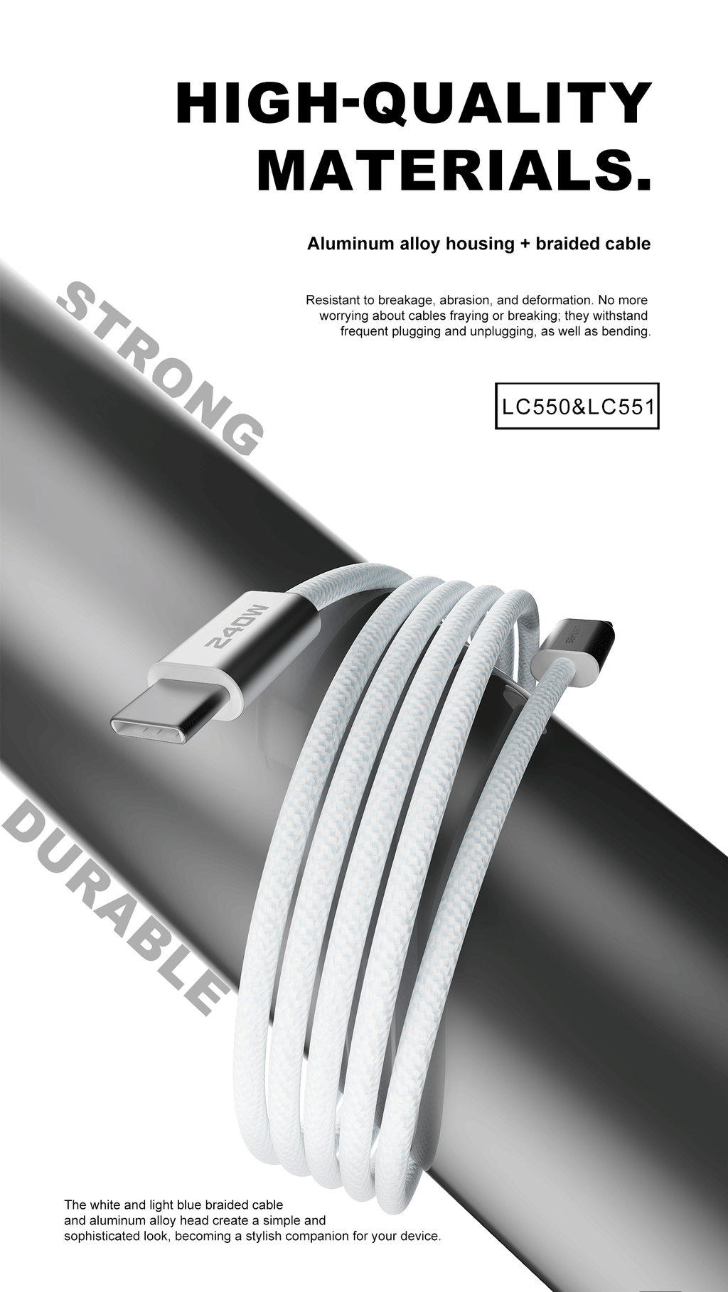 LENYES LC550 Cable de Datos USB-C a USB-C 240W