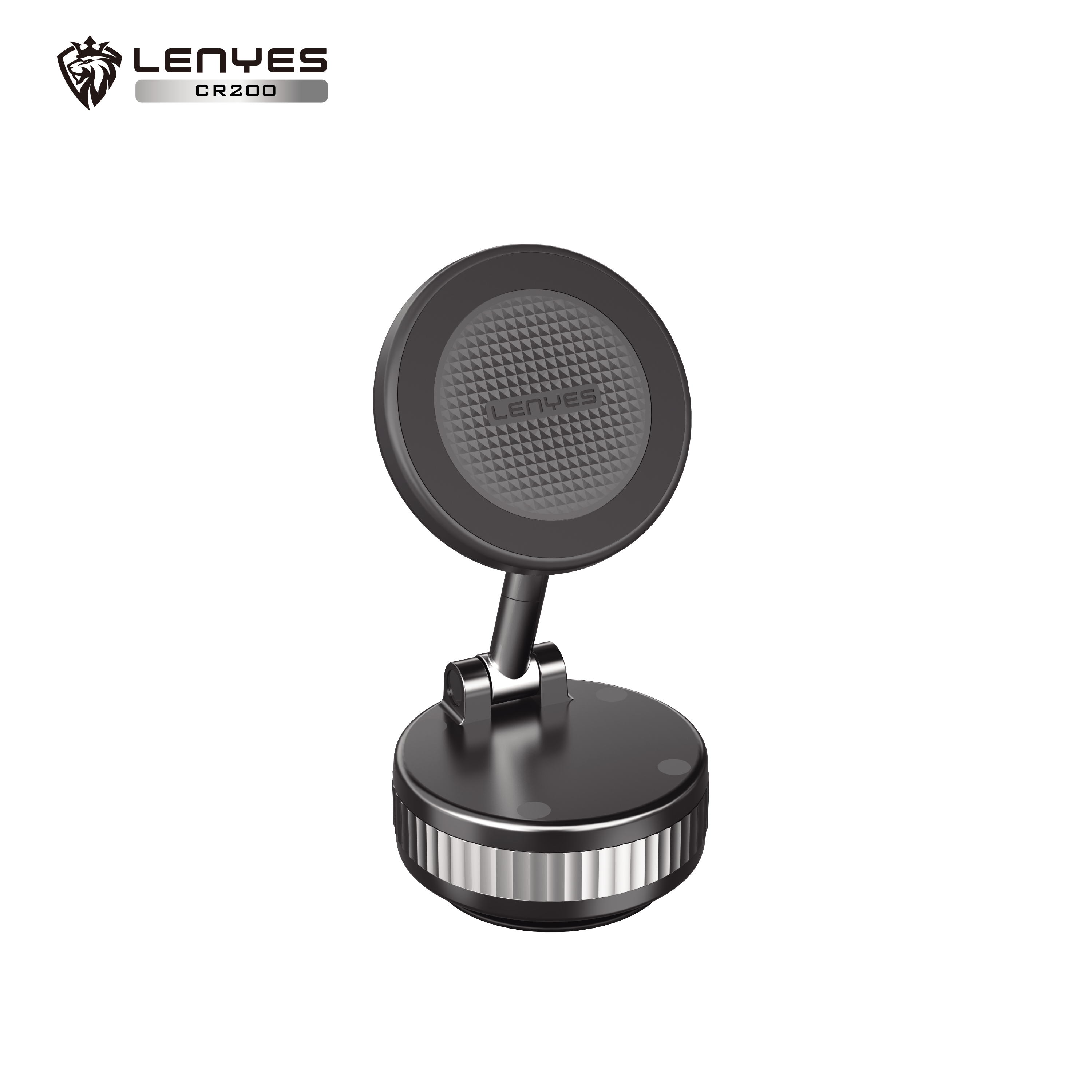 LENYES CR200 Soporte Magnético Ventosa Eléctrica 360° Batería 2 Meses Negro