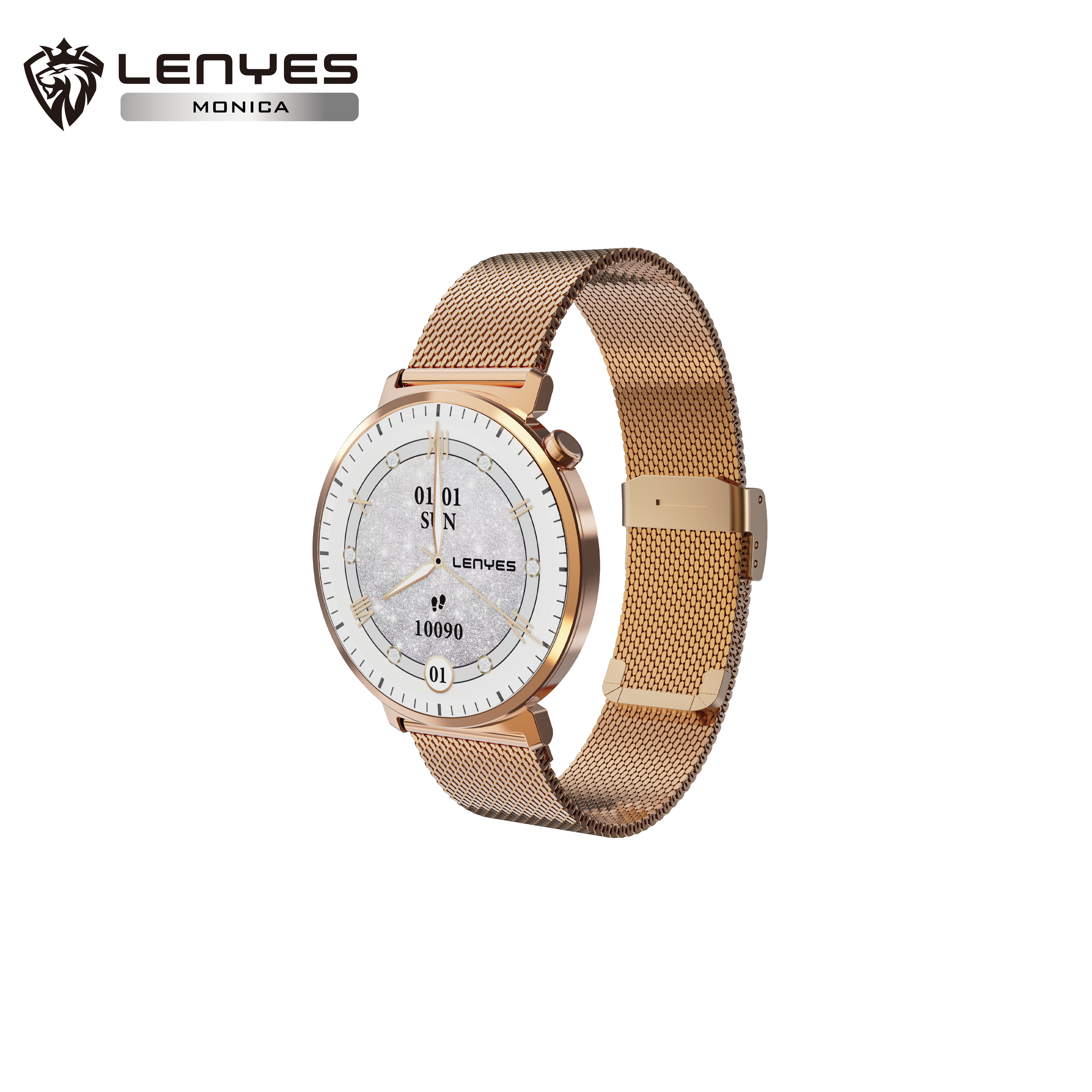 LENYES MONICA Smartwatch Ultra-Thin 8mm AMOLED 1.32" IP68 180mAh Oro Rosa