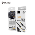 LENYES AX94 Cable Auxiliar 3.5mm Hi-Fi Chapado Oro Trenzado 1m Negro