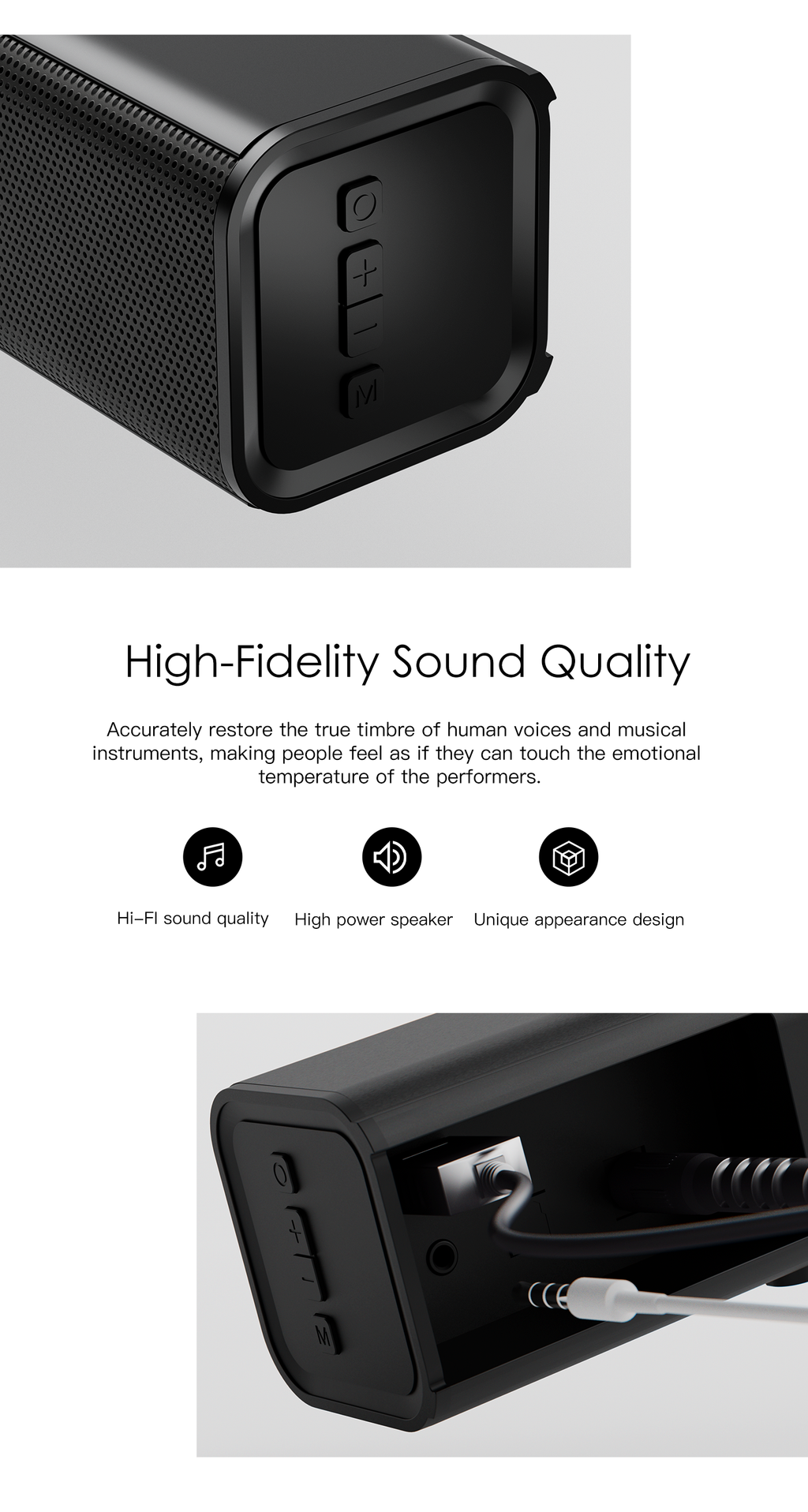 LENYES S901 Altavoz Bluetooth Profesional IPX6 TWS 15h Power Bank Negro