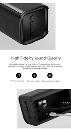 LENYES S901 Altavoz Bluetooth Profesional IPX6 TWS 15h Power Bank Negro