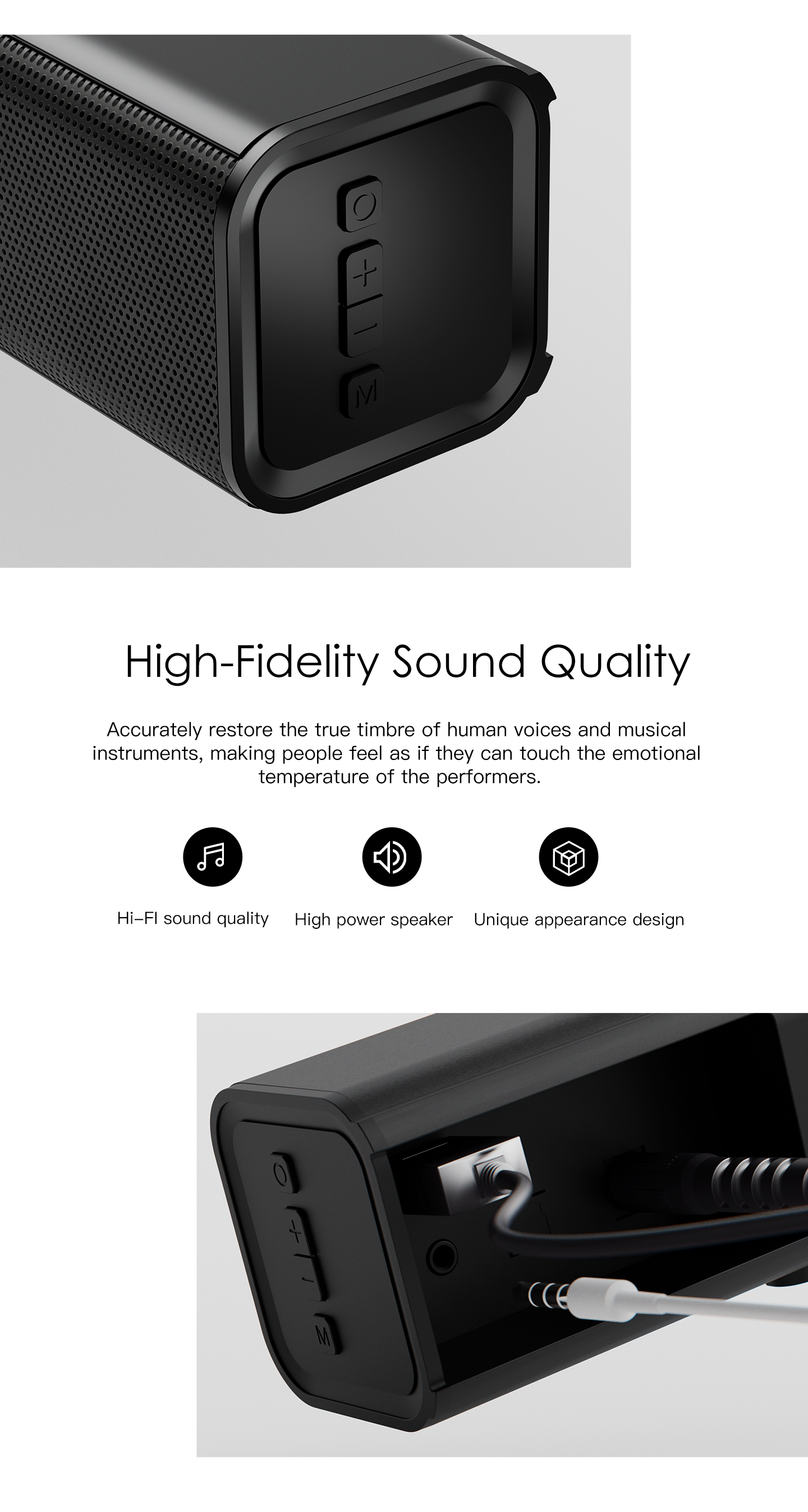 LENYES S901 Altavoz Bluetooth Profesional IPX6 TWS 15h Power Bank Negro