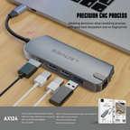 AX124 Tipo-C HUB 8 en 1 -Lenyes