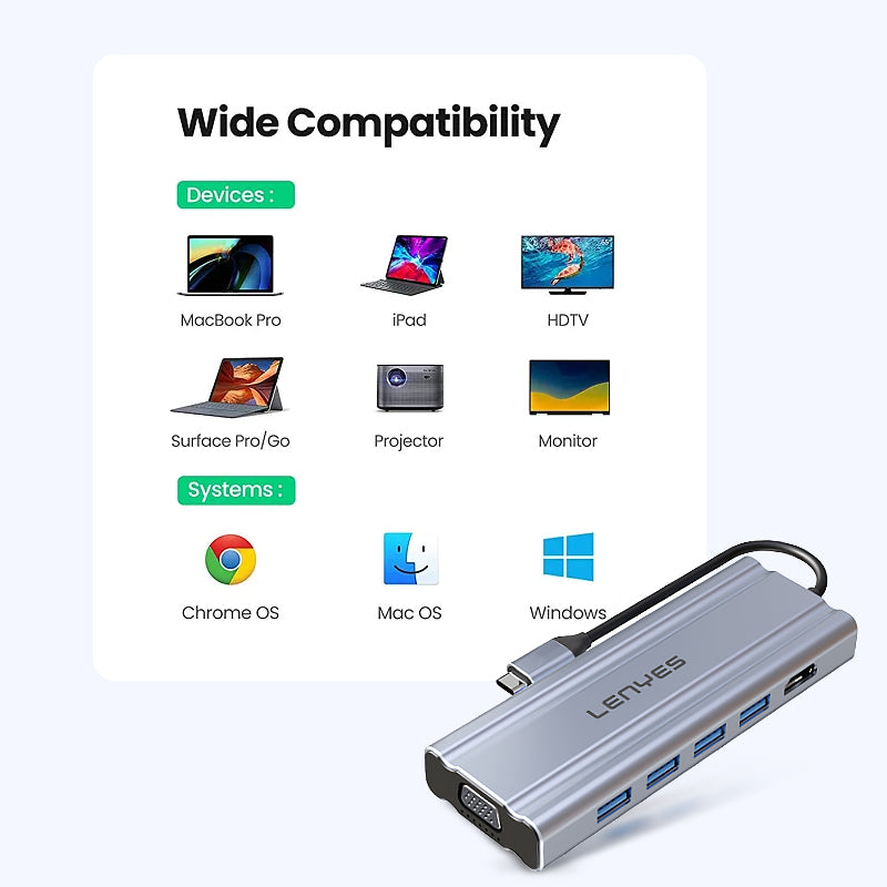 AX127 Tipo-C HUB 11 en 1 -Lenyes