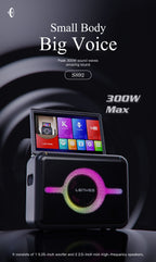 LENYES S892 Altavoz Bluetooth Profesional IPX6 TWS 15h + 2 Micrófonos Negro