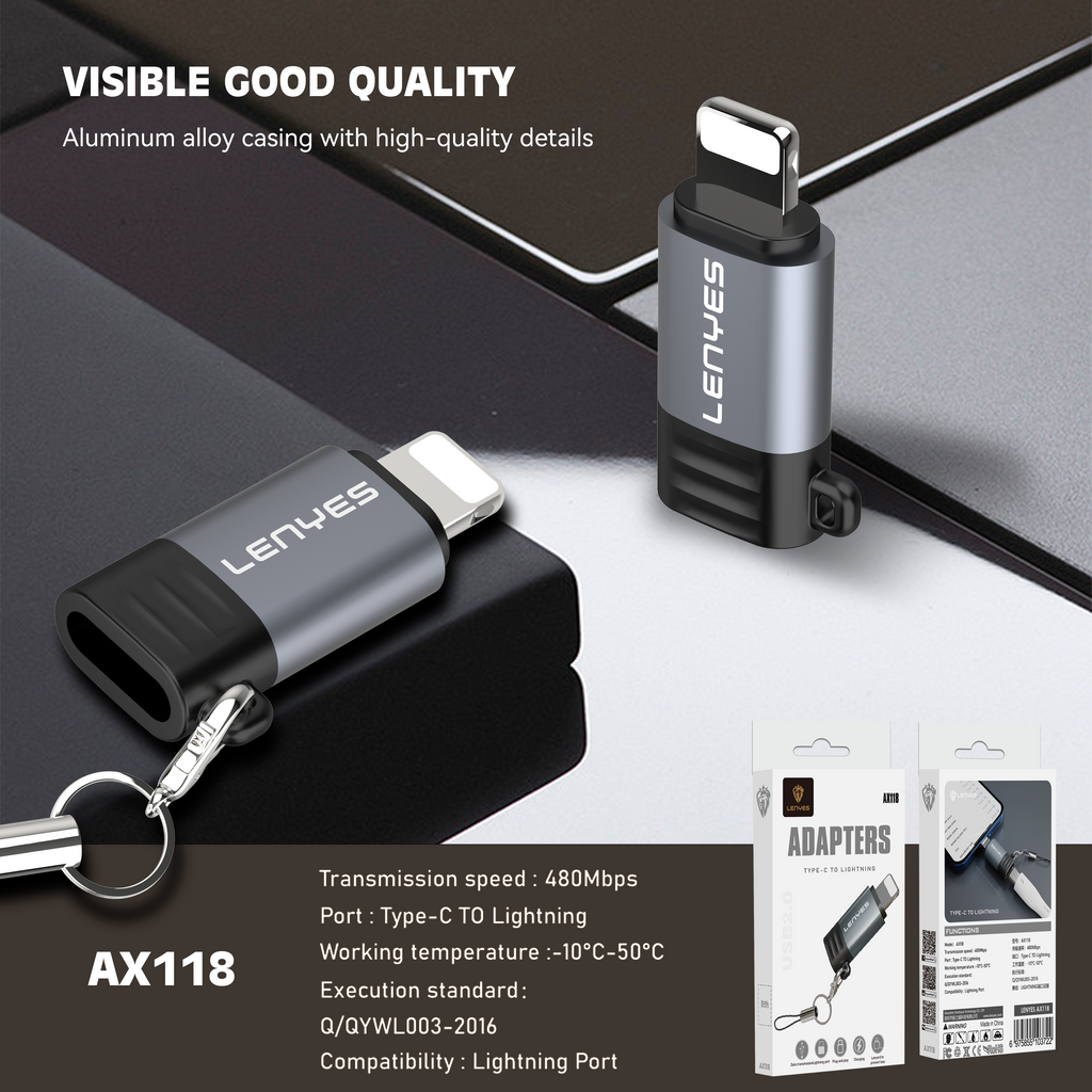 AX118 Adaptador Tipo-C a Lightning -Lenyes
