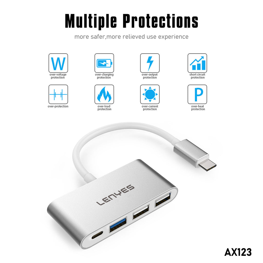 AX123 Tipo-C HUB 4 en 1 -Lenyes