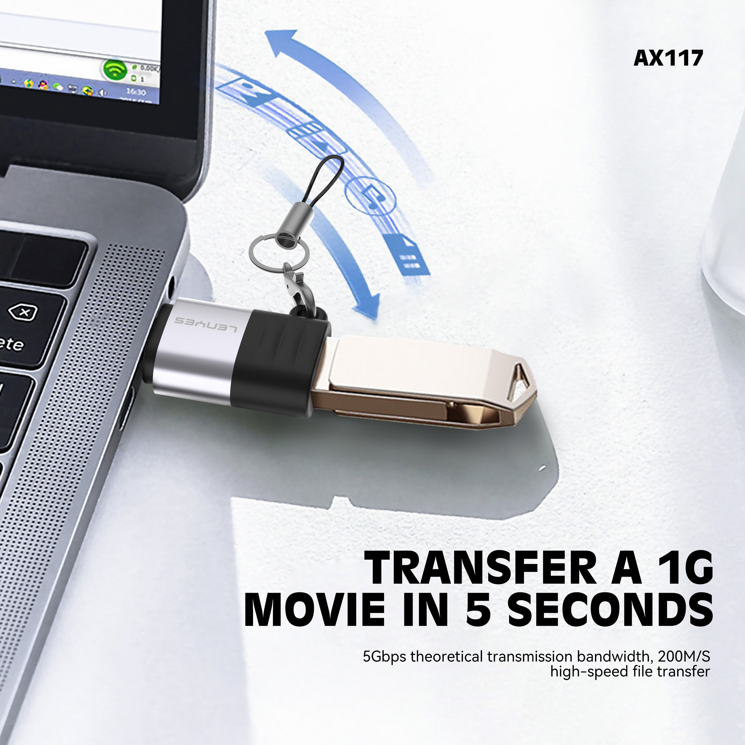 AX117 Adaptador Micro USB/V8 a Tipo-C -Lenyes