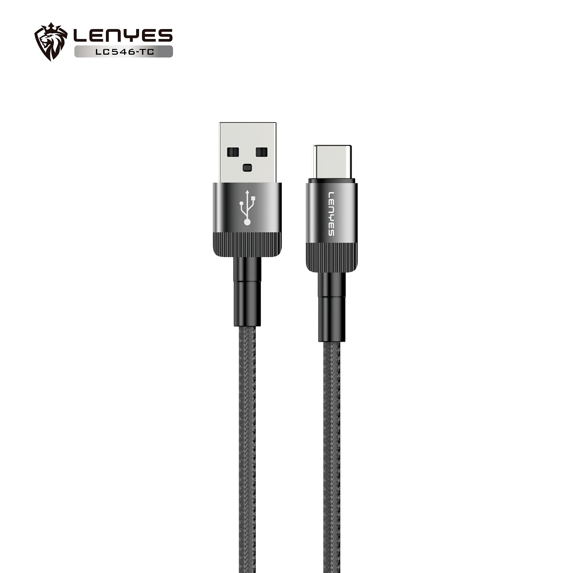 Cable USB-A a Tipo-C Lenyes LC546-TC | 12W 2.4A | 1 Metro | Aleación de Aluminio y Nylon Trenzado