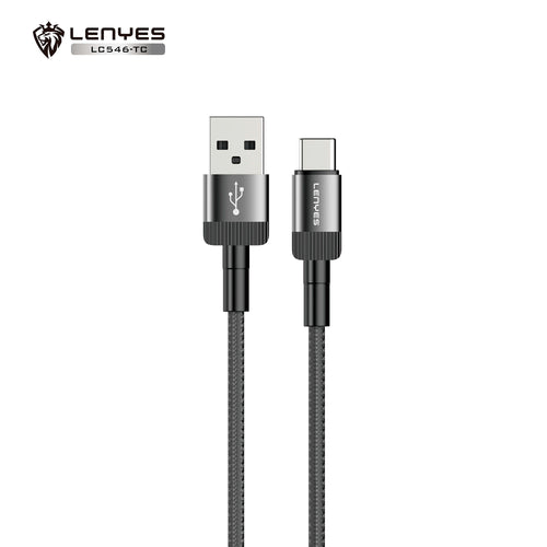 Cable USB-A a Tipo-C Lenyes LC546-TC | 12W 2.4A | 1 Metro | Aleación de Aluminio y Nylon Trenzado