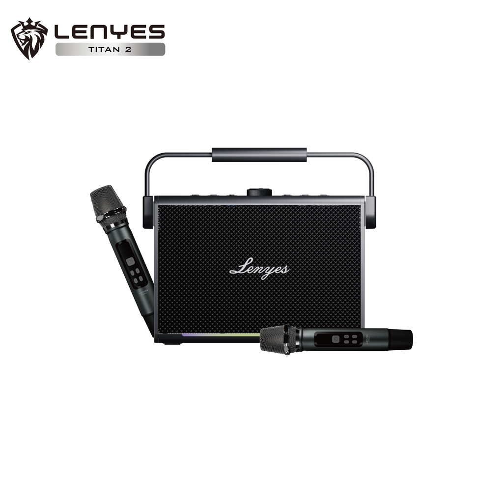 LENYES TITAN 2 Altavoz Karaoke Profesional 200W IPX6 TWS + 2 Micrófonos + Luces RGB