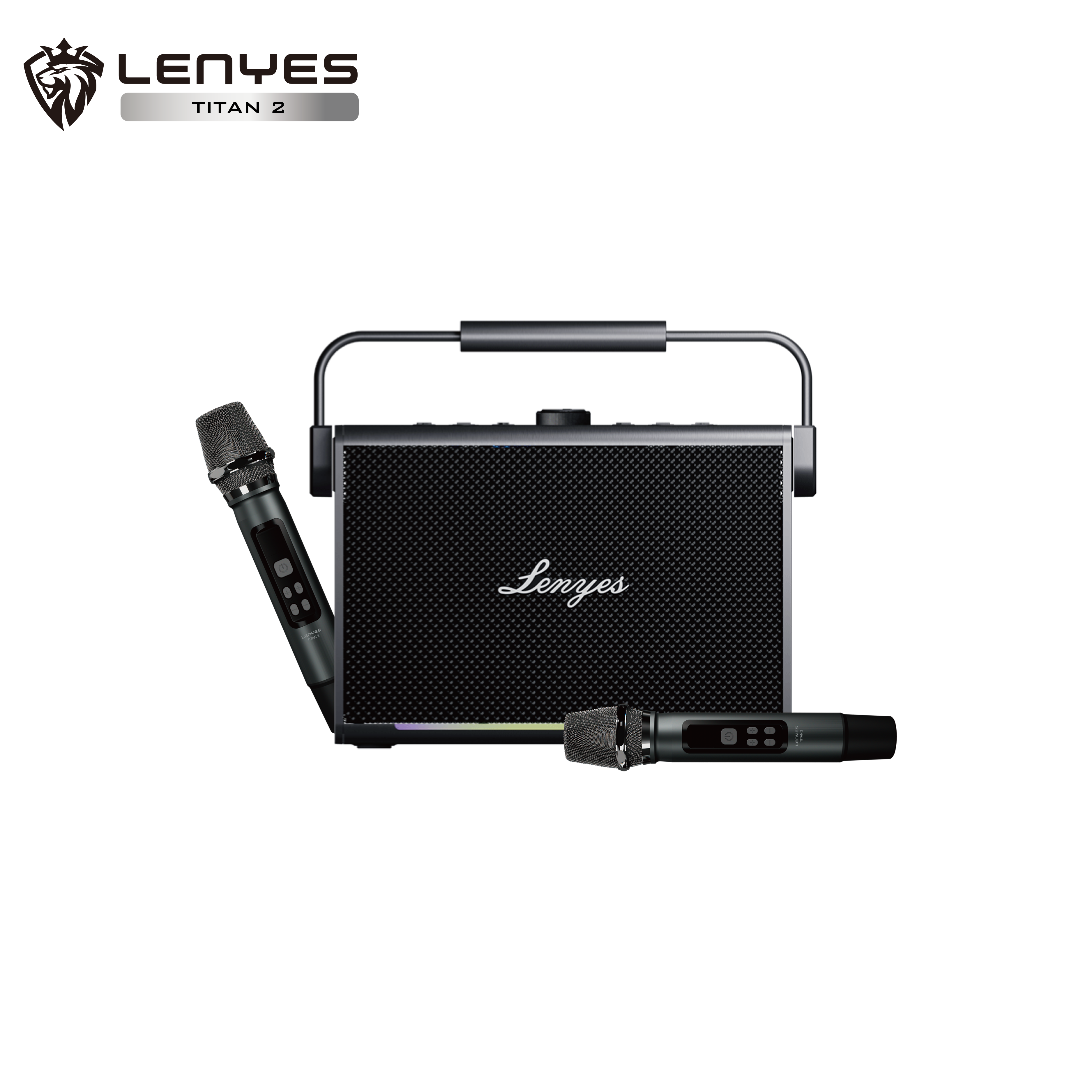 LENYES TITAN 2 Altavoz Karaoke Profesional 200W IPX6 TWS + 2 Micrófonos + Luces RGB