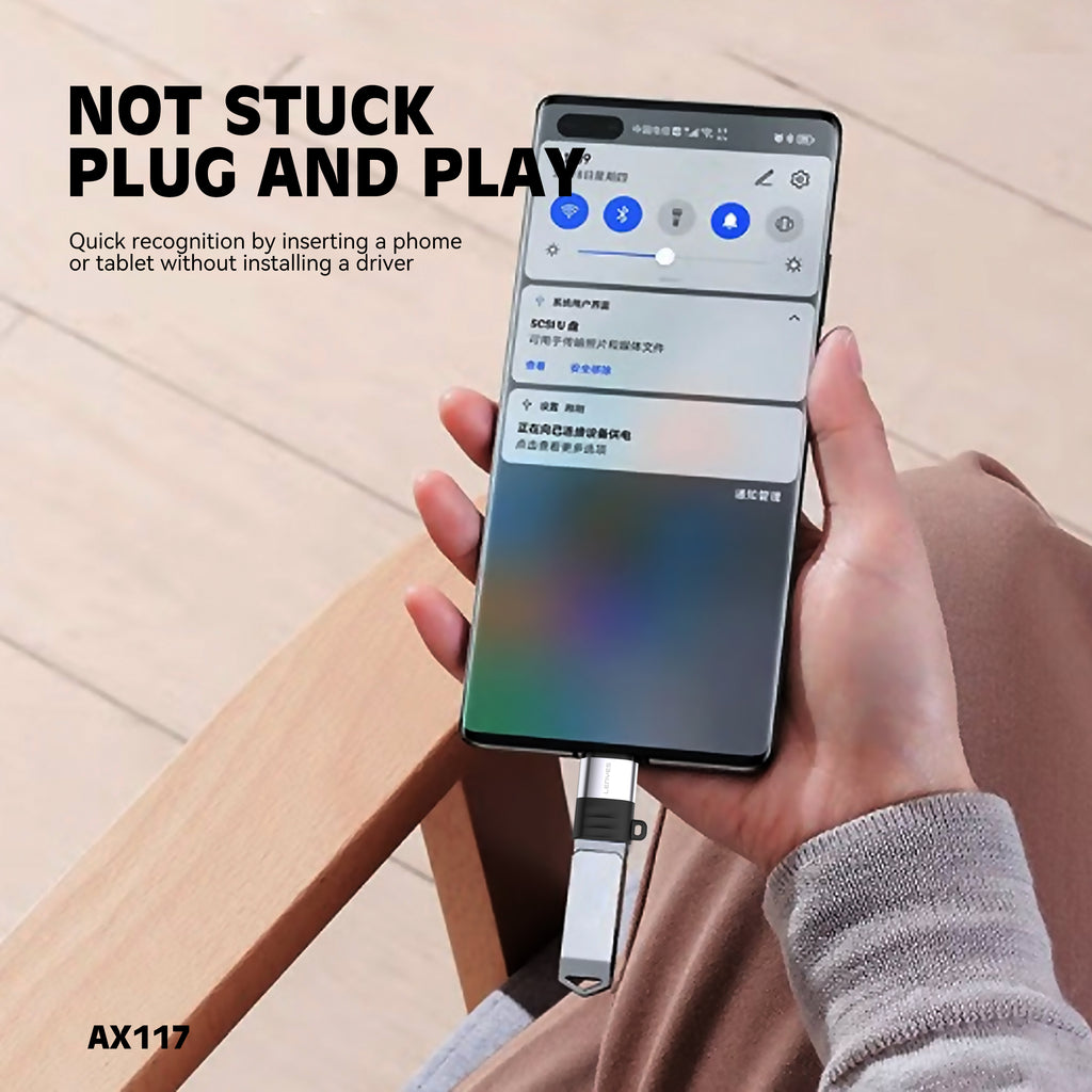 AX117 Adaptador Micro USB/V8 a Tipo-C -Lenyes