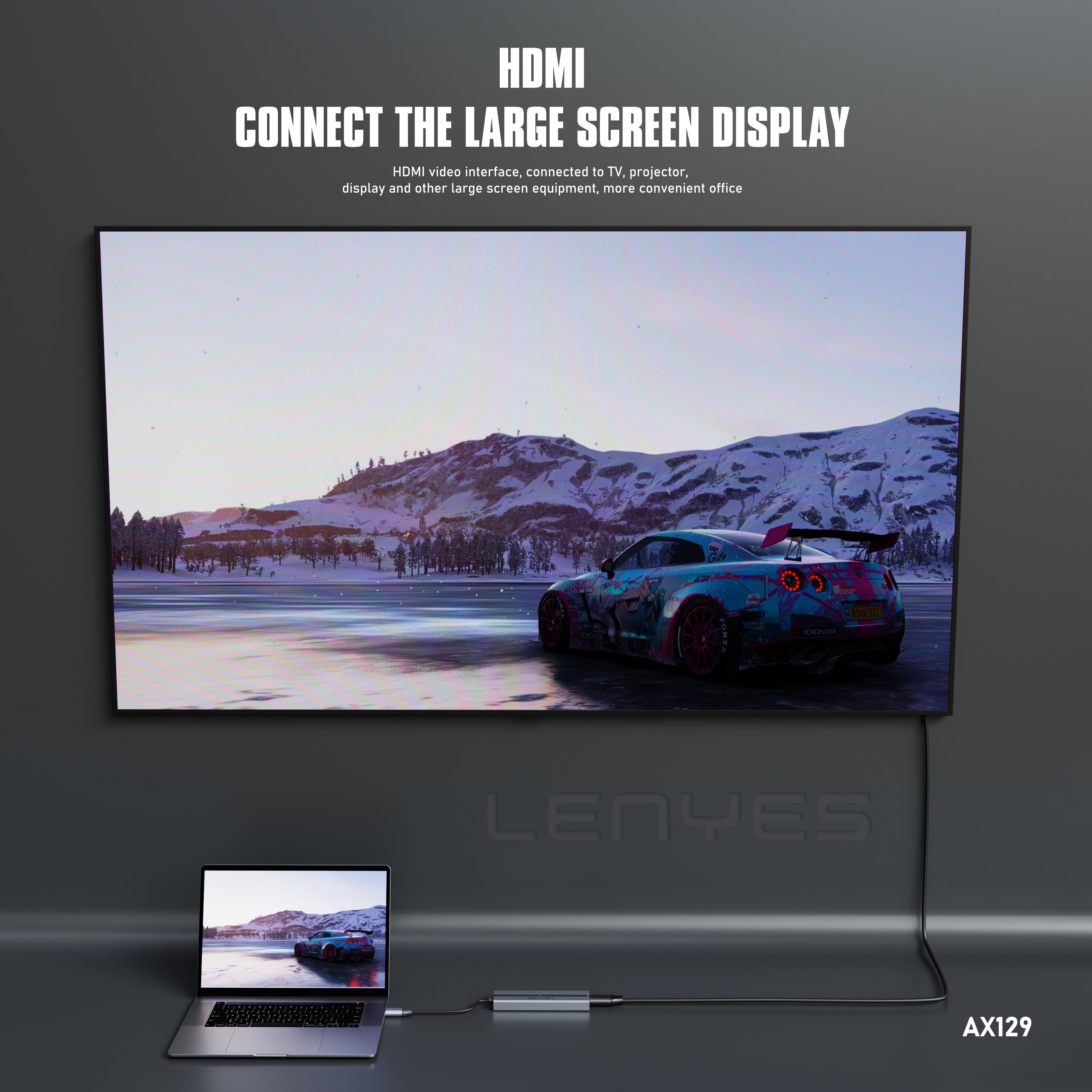 AX129 Tipo-C HUB 5 en 1 -Lenyes