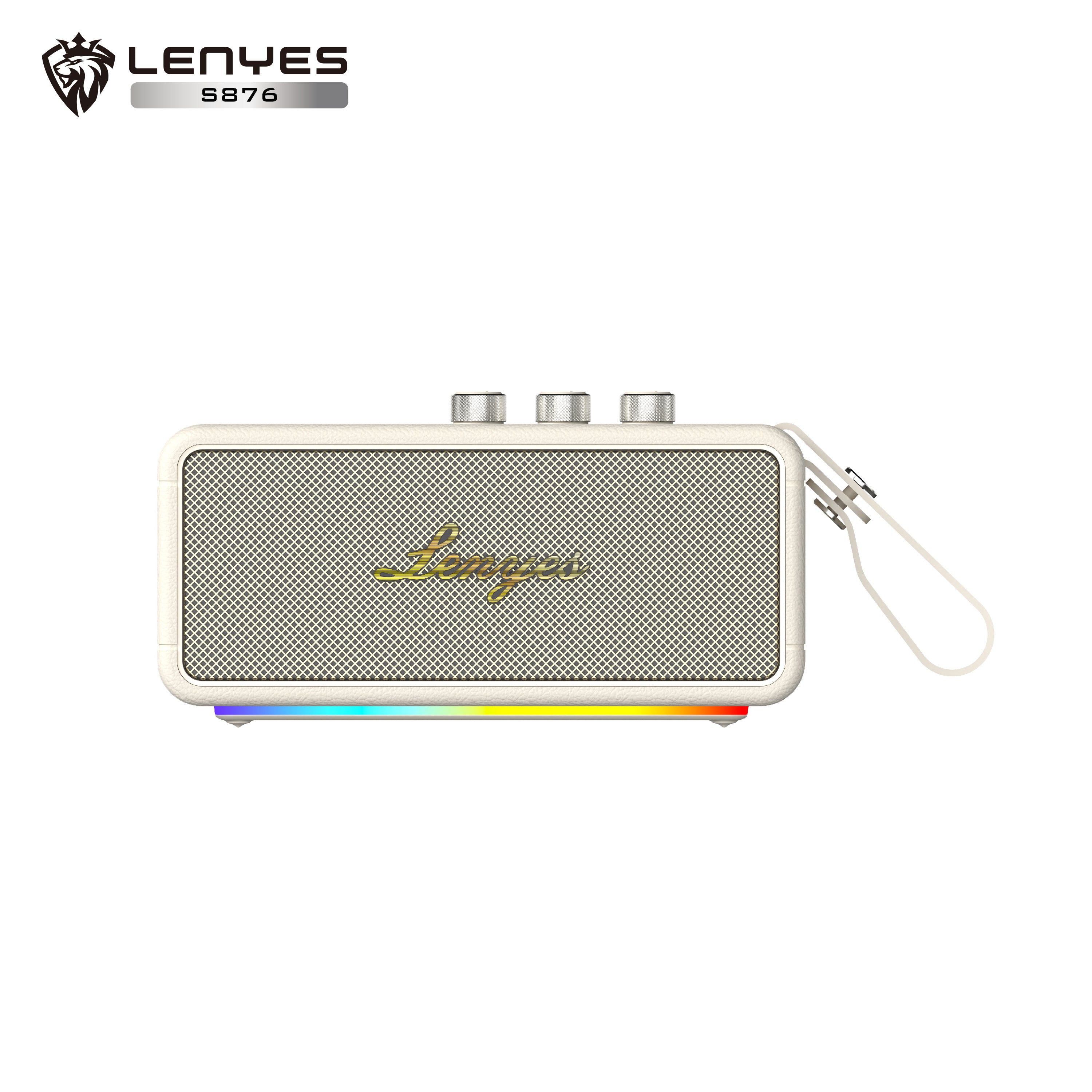 LENYES S876 Altavoz Bluetooth Inalámbrico IPX6 TWS Alta Fidelidad Blanco