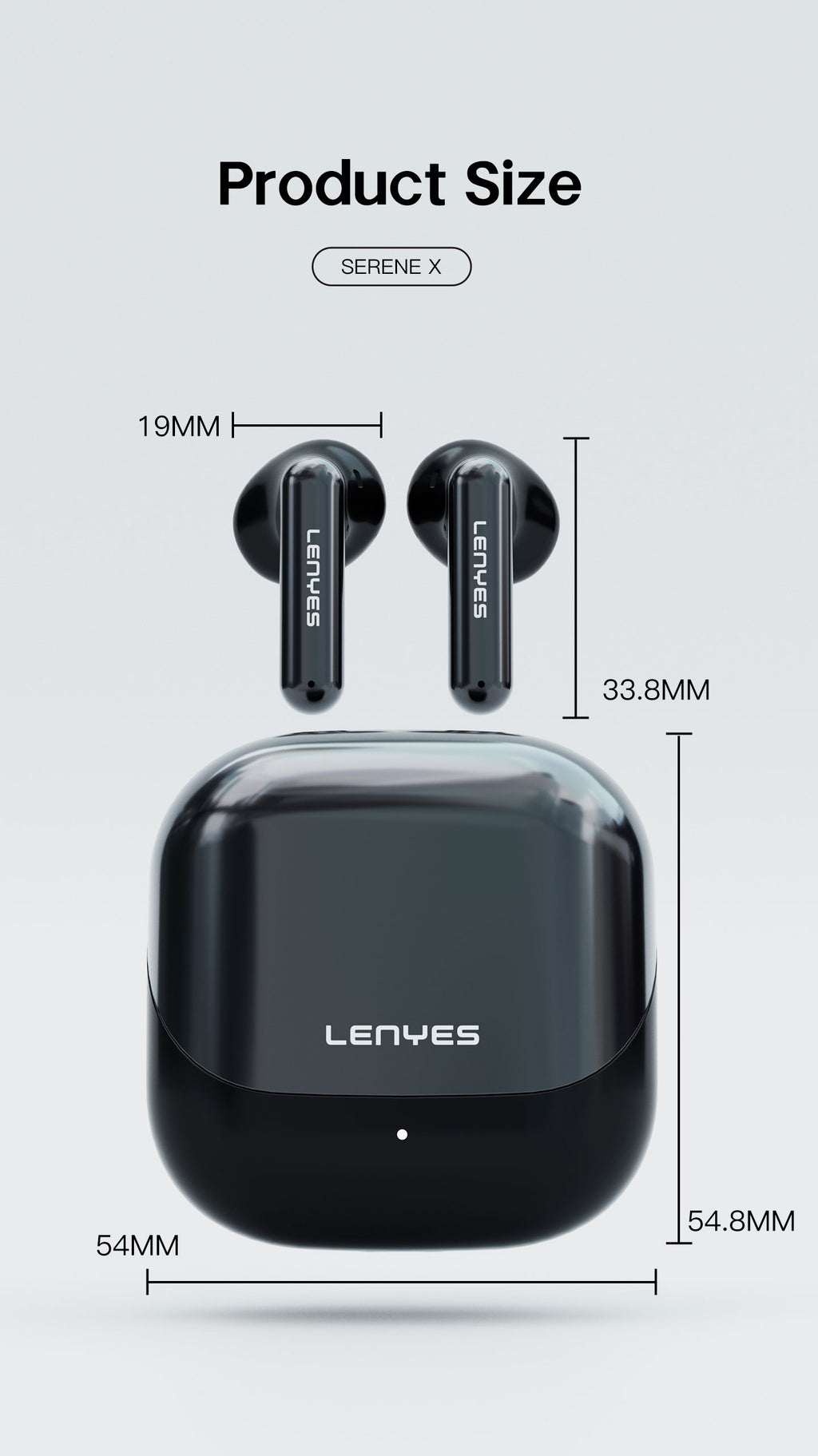 LENYES SERENE X Auriculares Bluetooth 5.4 TWS con ANC+ENC 6 Micrófonos - Sonido 360° y App Audio