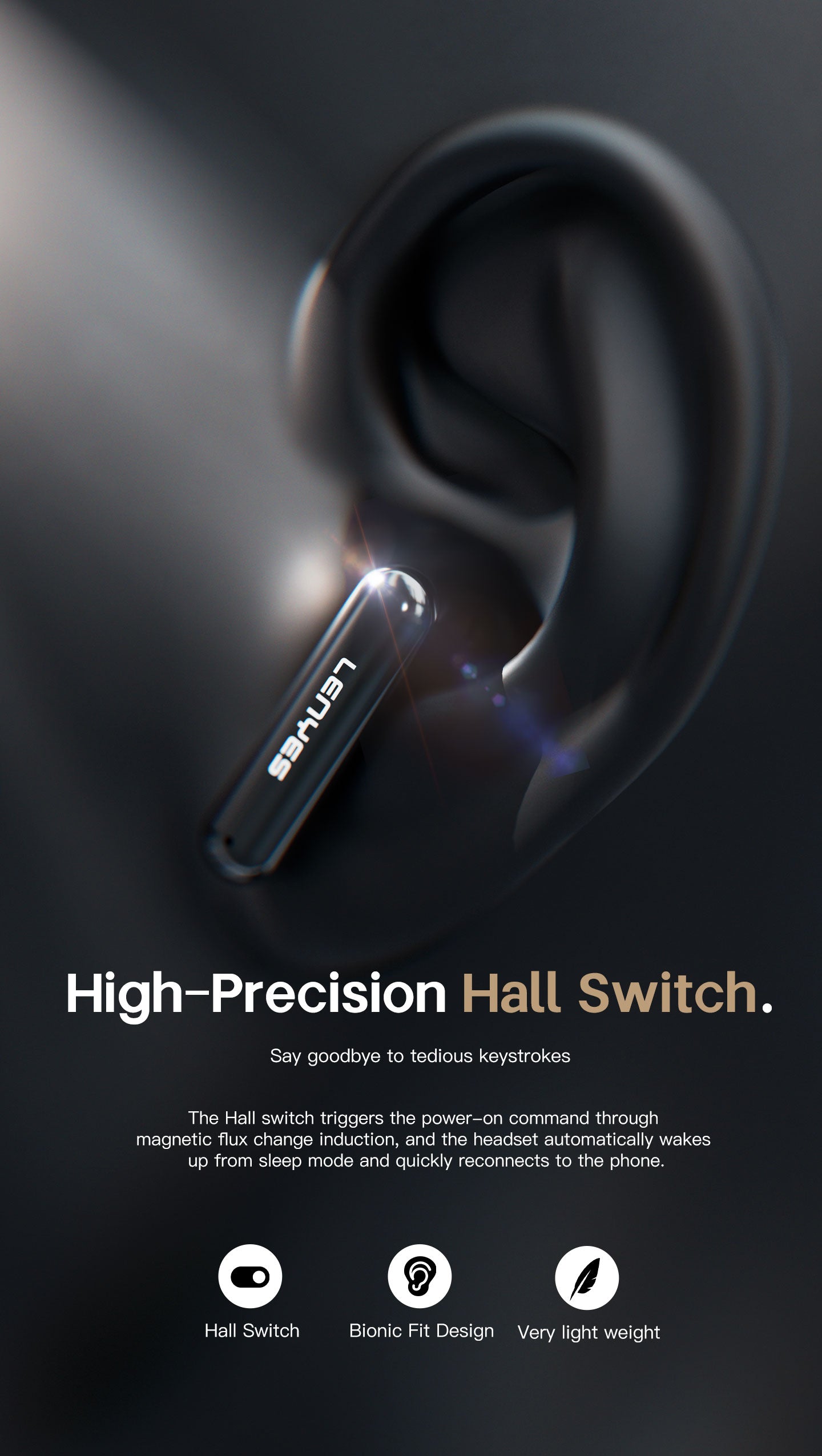 LENYES SERENE X Auriculares Bluetooth 5.4 TWS con ANC+ENC 6 Micrófonos - Sonido 360° y App Audio