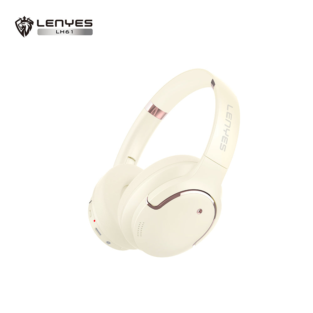 LENYES LH61 Auriculares Bluetooth 40mm Plegables Dual Modo Blanco