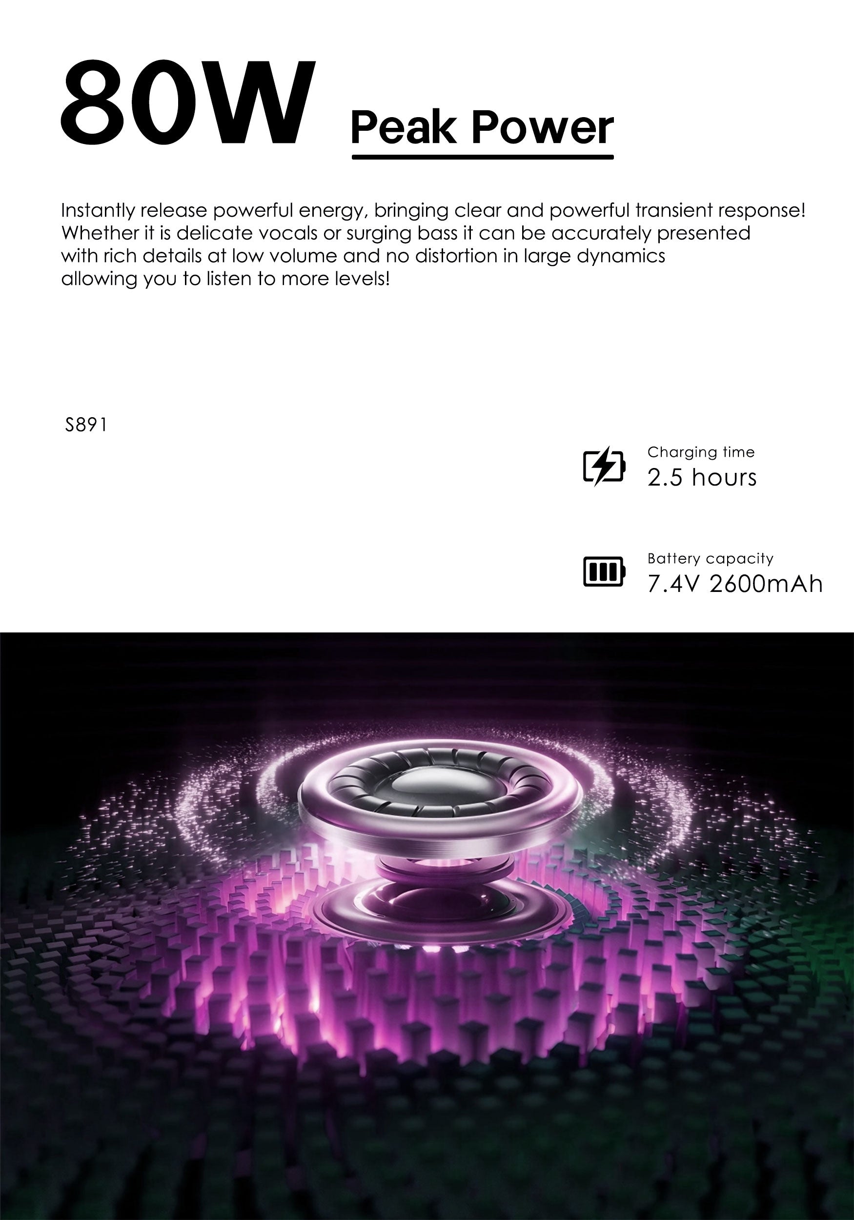 LENYES S891 Altavoz Bluetooth Potencia Extrema IPX6 TWS 15 Horas Negro