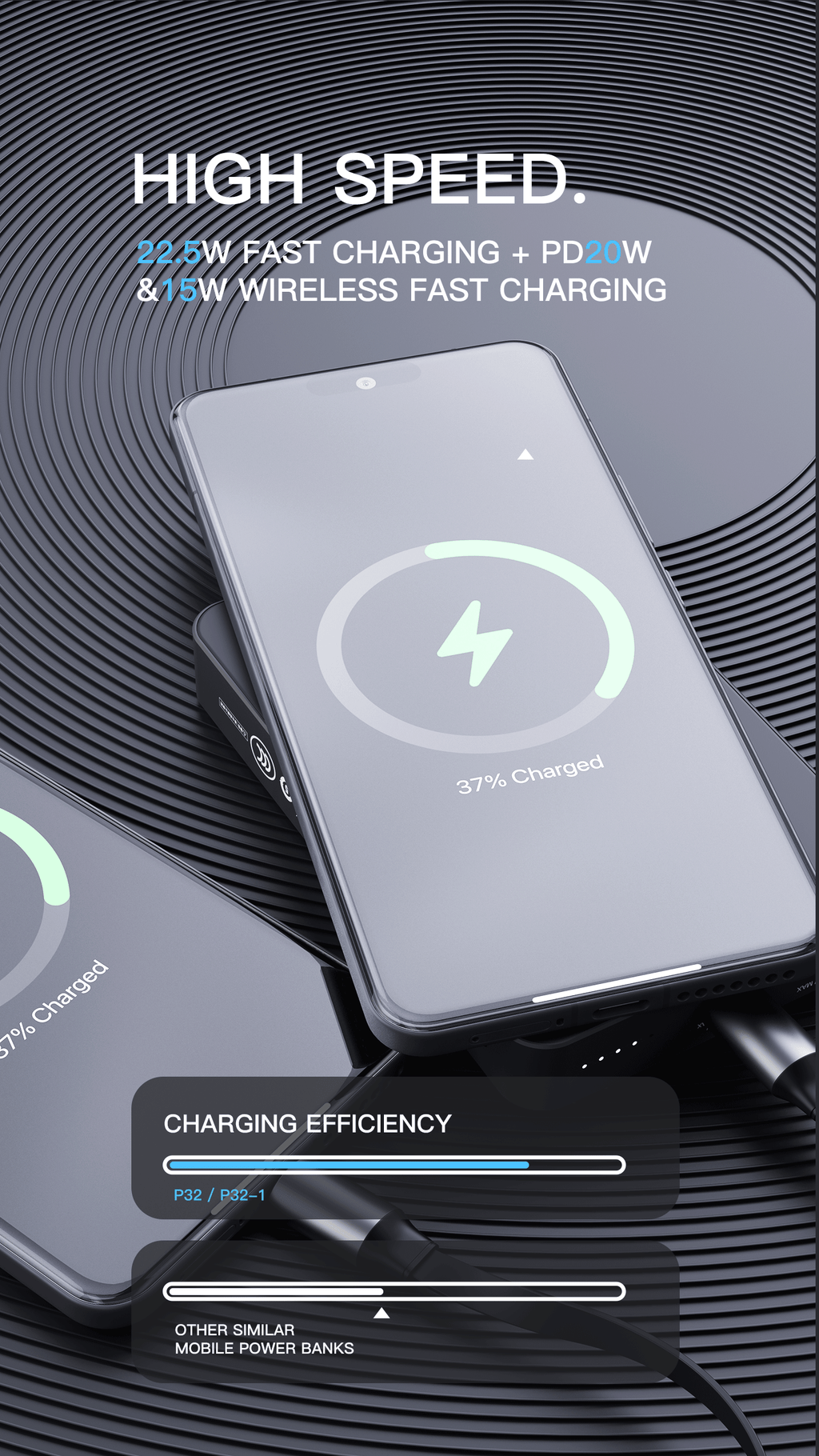 Powerbank 5.000 mAH Magnético P32