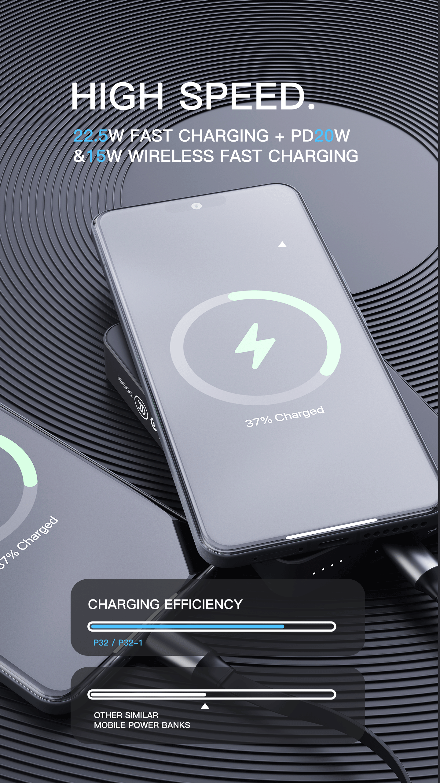 Powerbank 10.000mAH Magnético P32-1
