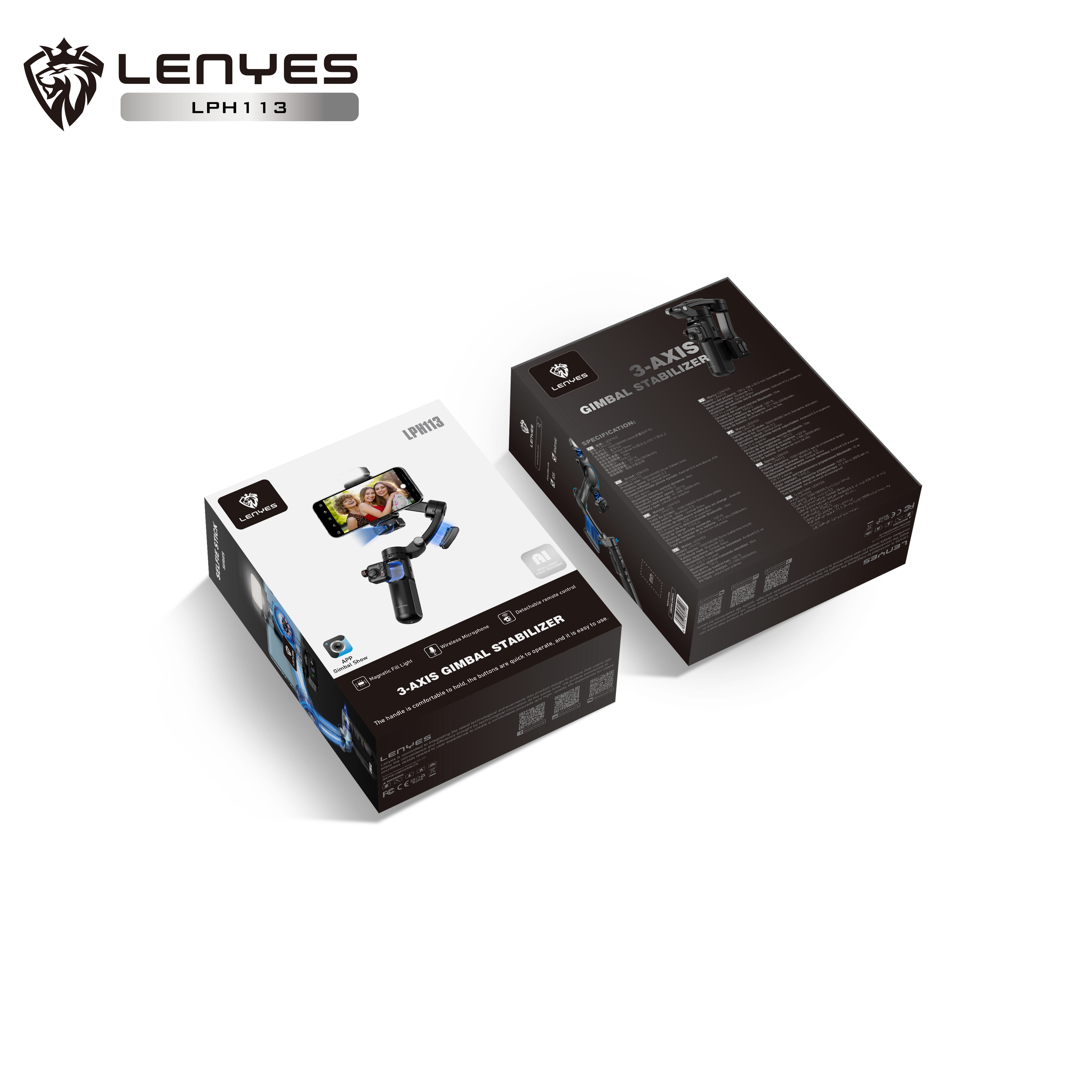 Estabilizador Gimbal | 3 Ejes Seguimiento IA y Micrófono | LPH113