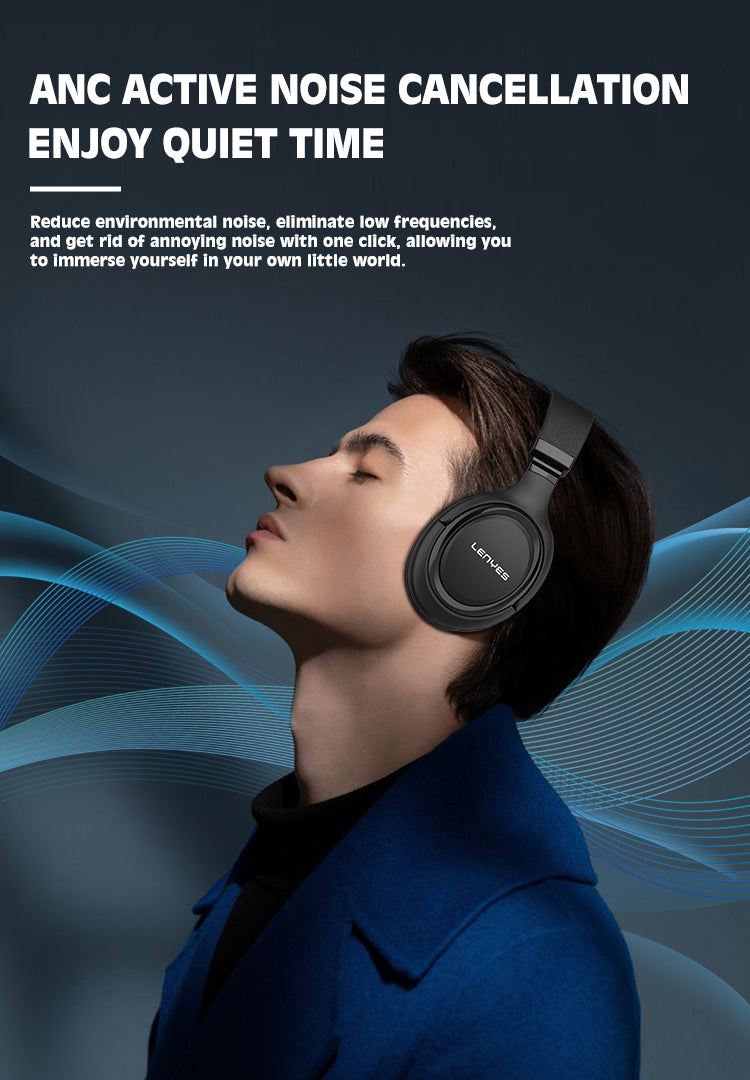 LENYES LH83 Auriculares Bluetooth 5.3 40mm 47h Batería Plegables Negro