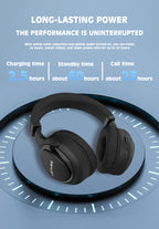 LENYES LH83 Auriculares Bluetooth 5.3 40mm 47h Batería Plegables Negro