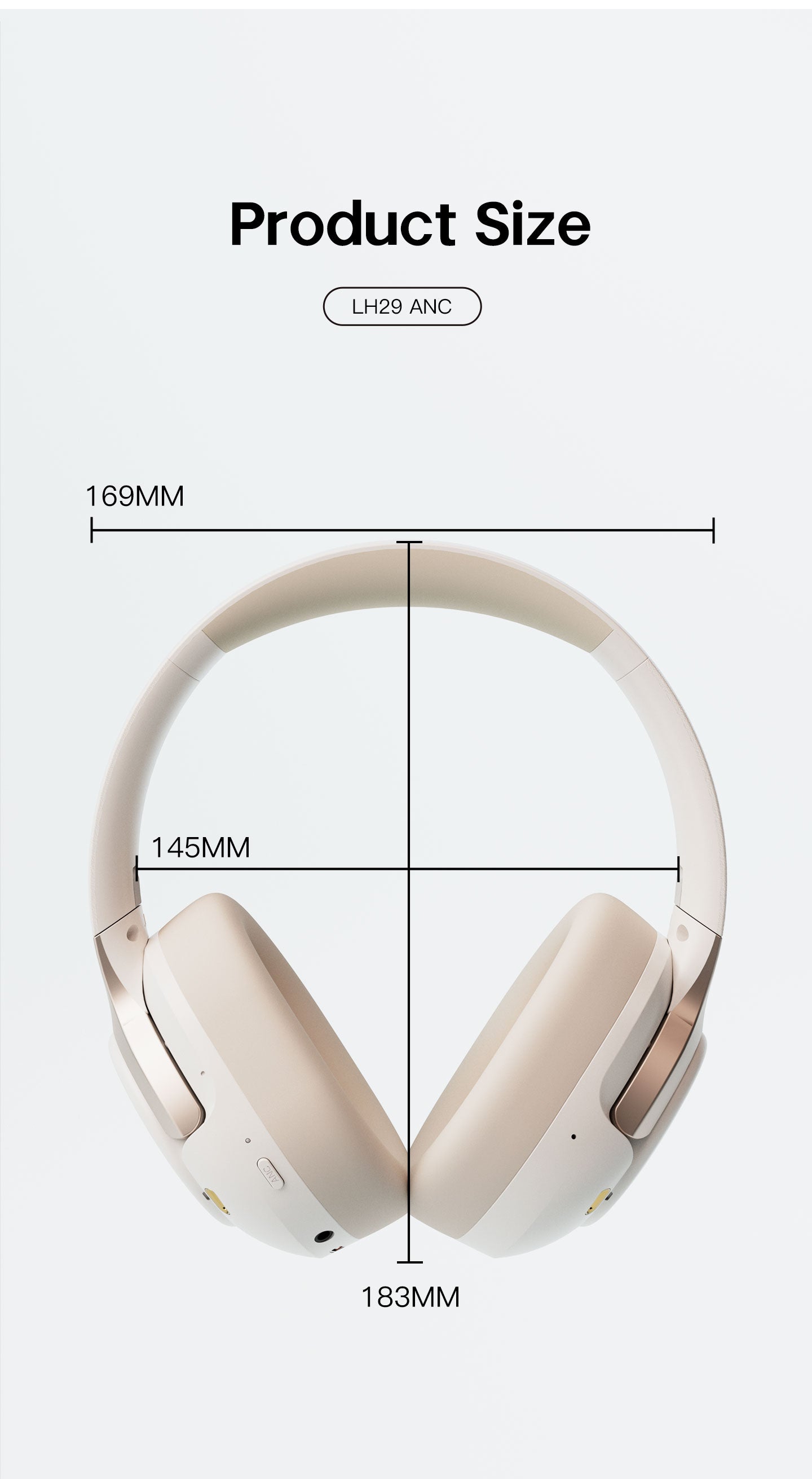 LENYES LH29 ANC Auriculares Bluetooth Cancelación Híbrida 43dB 40mm 30h Blanco