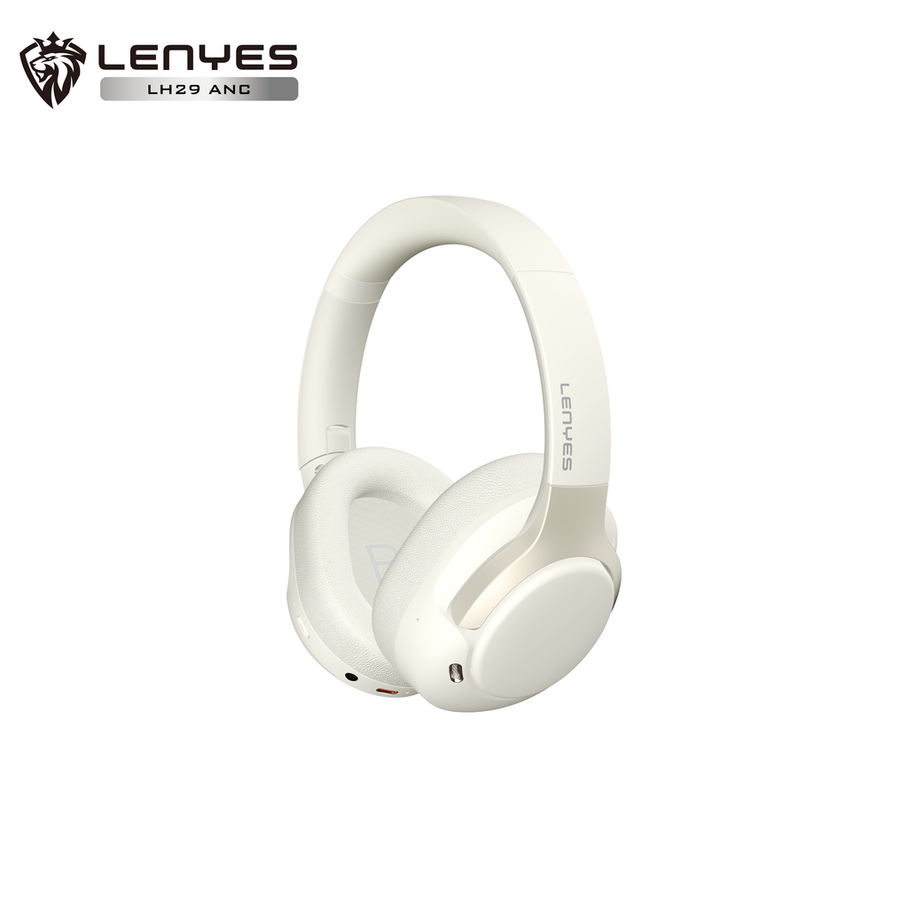 LENYES LH29 ANC Auriculares Bluetooth Cancelación Híbrida 43dB 40mm 30h Blanco