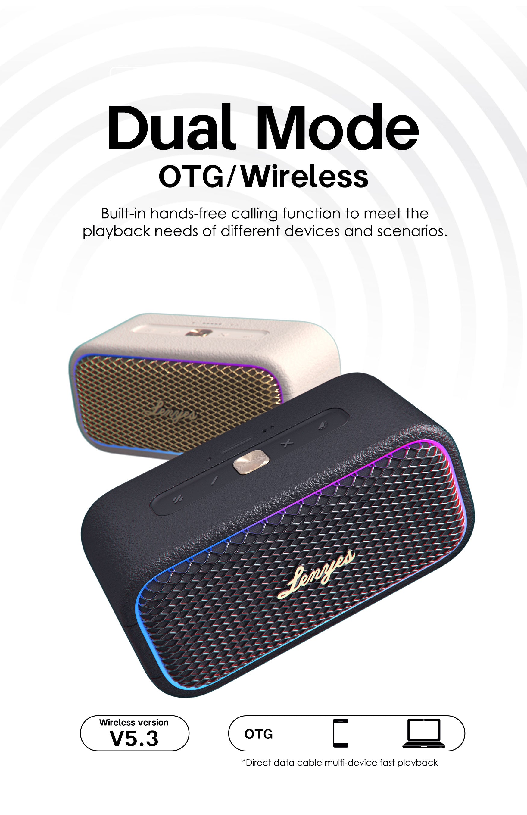 LENYES S891 Altavoz Bluetooth Potencia Extrema IPX6 TWS 15 Horas Blanco