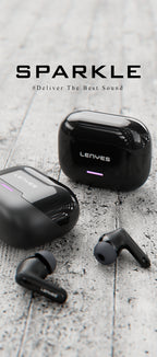 LENYES AIR 103 BLACK Auriculares Bluetooth 5.4 TWS con Cancelación de Ruido ANC+ENC 28dB - Sonido 360°