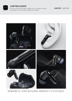 LENYES AIR 103 BLACK Auriculares Bluetooth 5.4 TWS con Cancelación de Ruido ANC+ENC 28dB - Sonido 360°