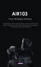 LENYES AIR 103 BLACK Auriculares Bluetooth 5.4 TWS con Cancelación de Ruido ANC+ENC 28dB - Sonido 360°