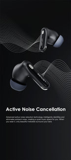 LENYES AIR 103 BLACK Auriculares Bluetooth 5.4 TWS con Cancelación de Ruido ANC+ENC 28dB - Sonido 360°
