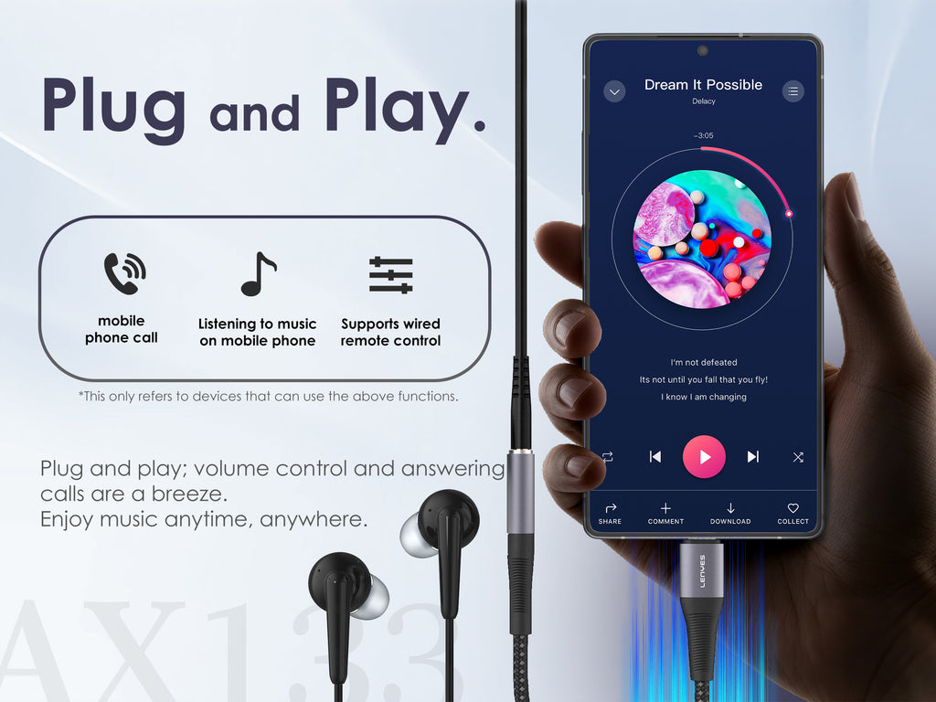 AX133-I Adaptador lightning a DC3.5 M/F -negro Lenyes