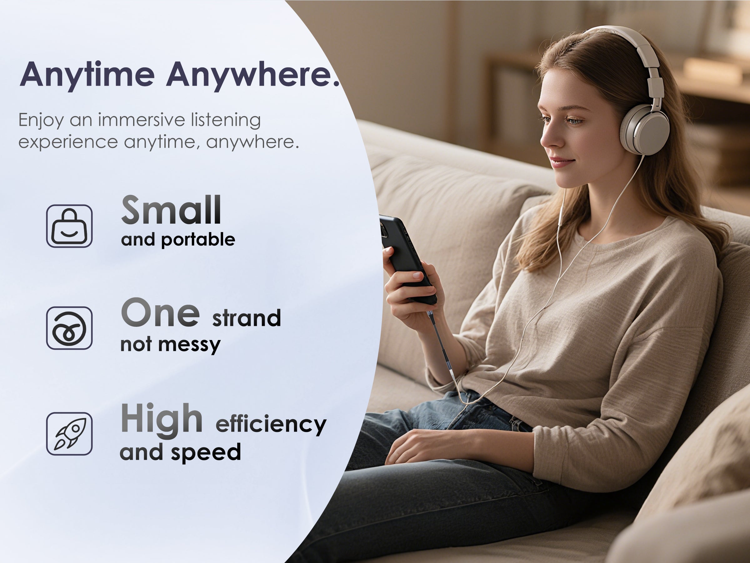 AX133-I Adaptador lightning a DC3.5 M/F -negro Lenyes