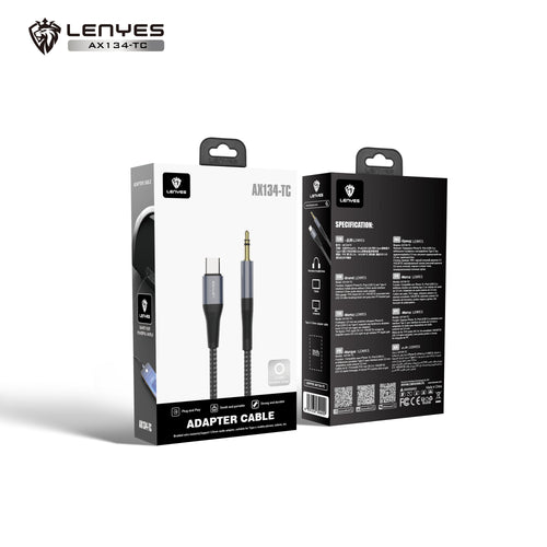 AX134-TC Cable Tipo-C a DC3.5 M/M -negro Lenyes