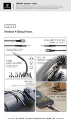 AX134-I Cable lightning a DC3.5 M/M -negro Lenyes