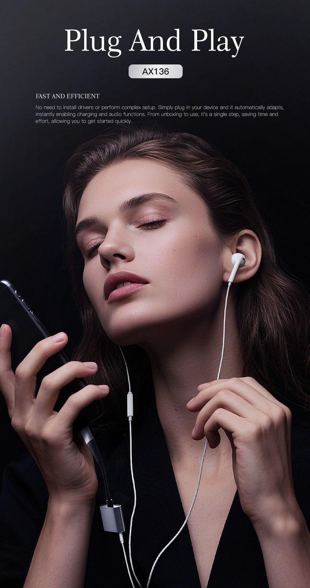 AX136 Adaptador auriculares DC3.5/Tipo-C -Lenyes