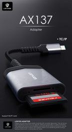 LENYES AX137-I Lector Tarjetas SD/TF Lightning iPhone iPad Aluminio