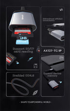 LENYES AX137-I Lector Tarjetas SD/TF Lightning iPhone iPad Aluminio