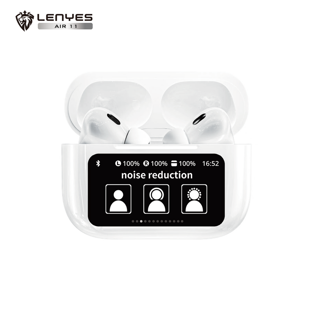 LENYES AIR 11 Auriculares TWS Bluetooth 5.4 Pantalla Táctil LED ENC Blanco