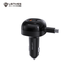 LENYES CA59 Cargador Coche 60W Cable Retráctil USB-C 3 Puertos PD30W Negro