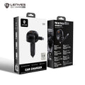 LENYES CA59 Cargador Coche 60W Cable Retráctil USB-C 3 Puertos PD30W Negro