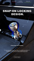 LENYES CA64 Cargador Coche 95W 3 Puertos USB-C PD65W Metálico LED Dorado
