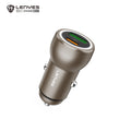 LENYES CA64 Cargador Coche 95W 3 Puertos USB-C PD65W Metálico LED Dorado